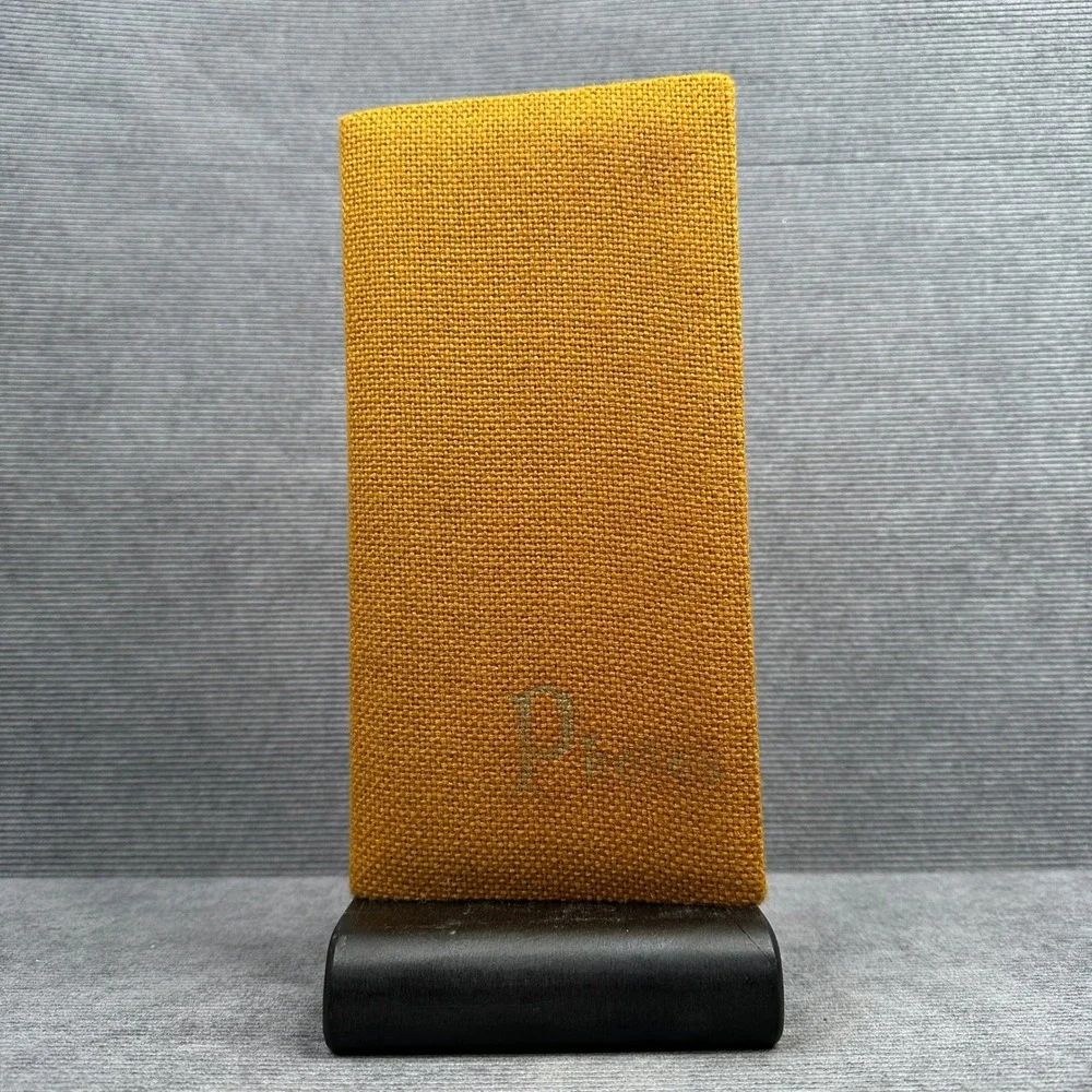 Phaidon Vintage Mustard Yellow Canvas 3-Ring Binder Organizer Slim 8x3.5
